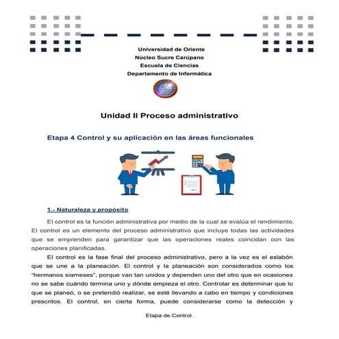 Unidad II. Proceso Administrativo. Tema 5. Etapa IV Control