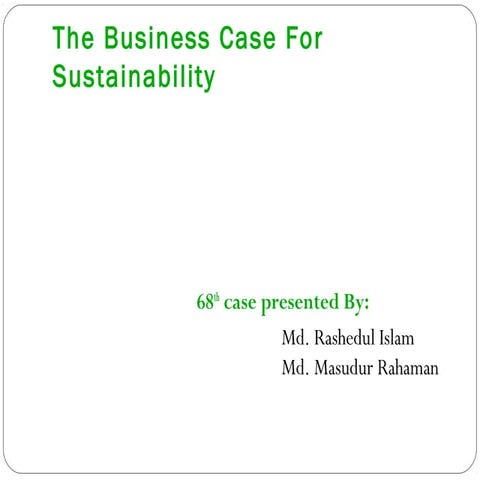 The Business Case For Sustainability
