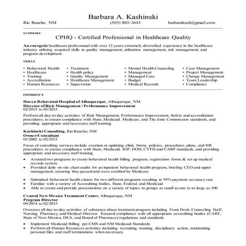 B Kashinski Resume 05302015