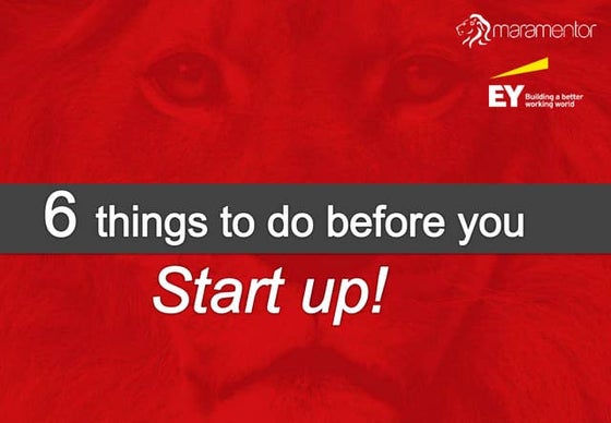 6 things to do before you start up!