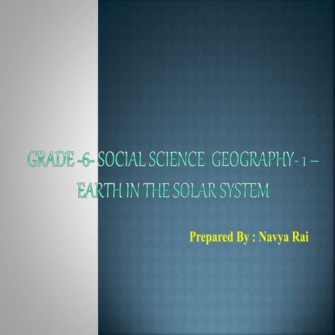 6th Std  1. The Earth in the solar system