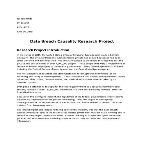 Data Breach Research Plan 72415 FINAL
