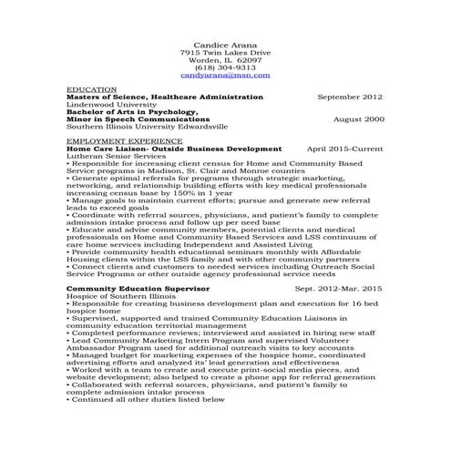 Candice Arana resume2016