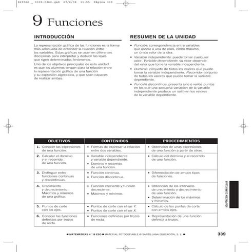 9 funciones