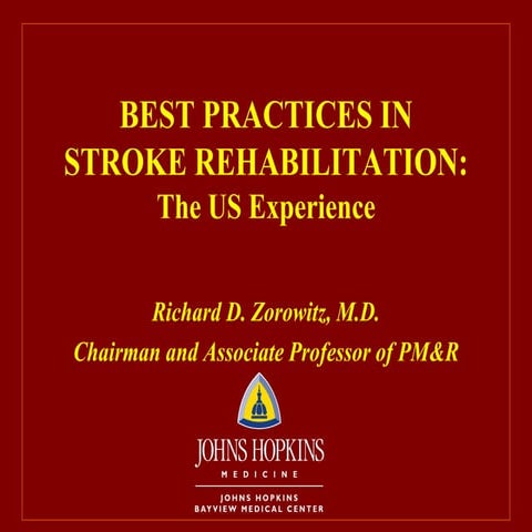 Best Practices In Stroke Rehabilitation   The Us Experience 1 30 09