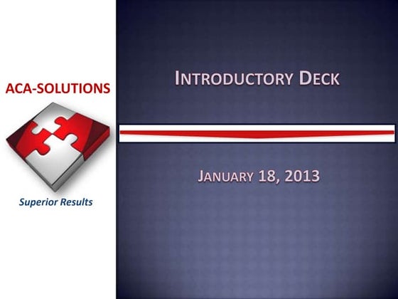 An introduction to ACA-Solutions
