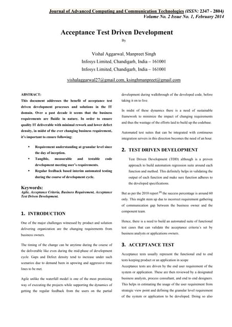 Acceptance test driven development