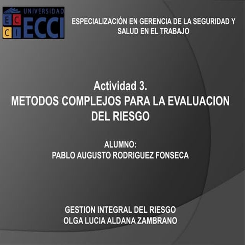 Metodologías de Evaluación de Riesgos