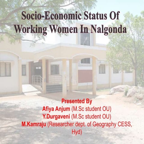 Socio-Economic Status Of Working Women In Nalgonda
