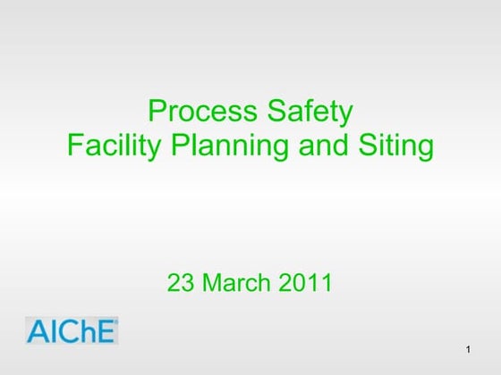 Ai Ch E Facility Siting Presentation