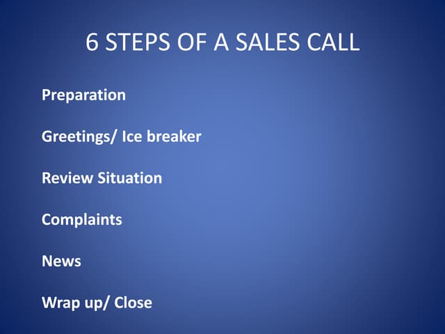 Basic Sales Training