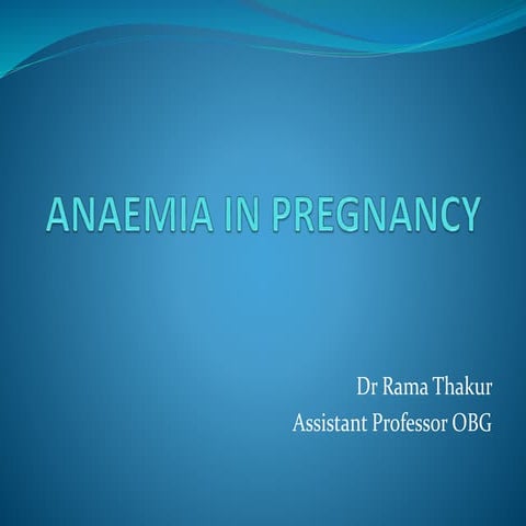 Anaemia in pregnancy