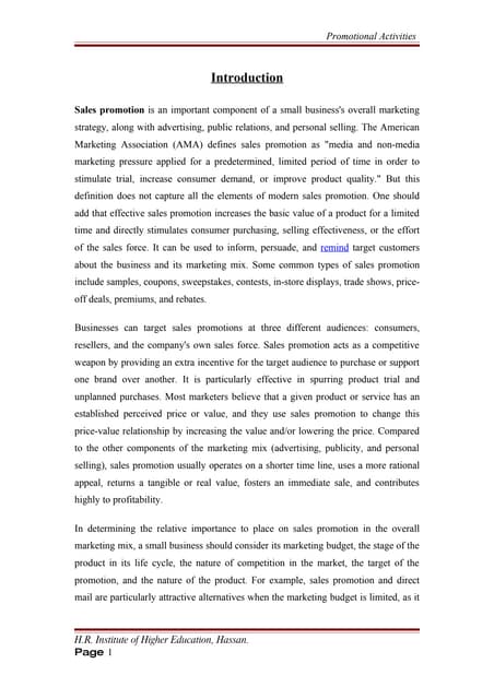 An effective study on promotional activities of nandini milk