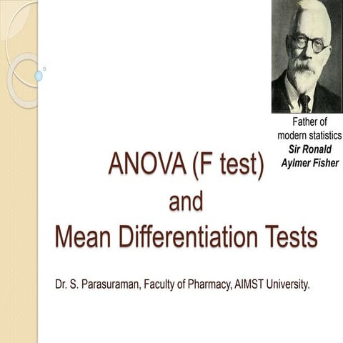 Anova (f test) and mean differentiation
