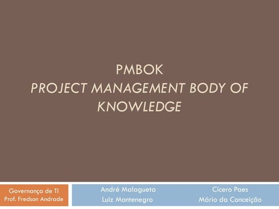Apresentacao Pmbok