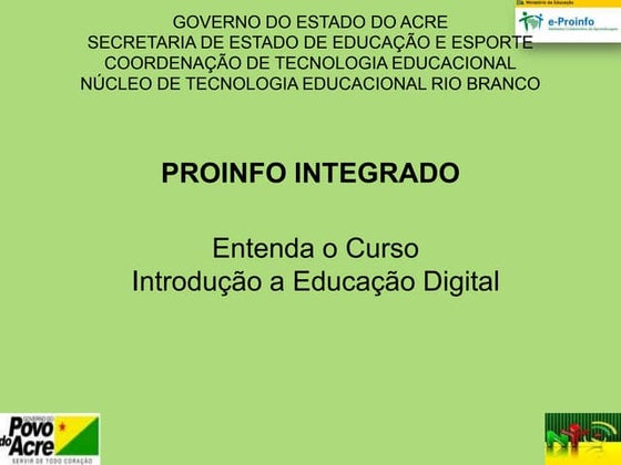 Apresentação do curso Introdução a Educação Digital