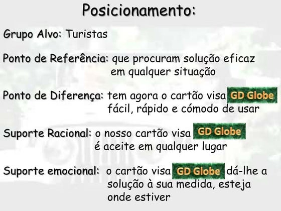 Apresentação cartão visa gd