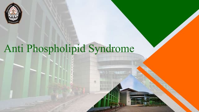 Anti phospolipid sindrom sle ppt xxxxxxxx