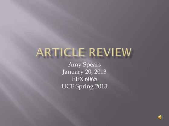 Article review