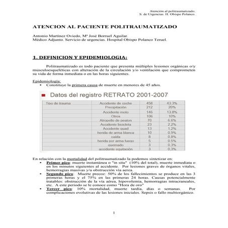 Atencion al politraumatizado