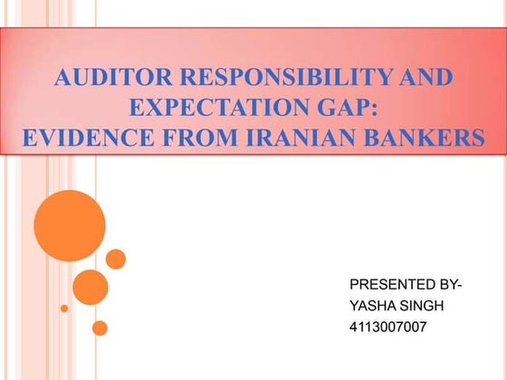 Auditor responsibility and expectation gap