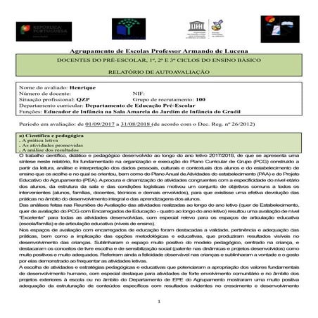 Auto Avaliação Docente 2018