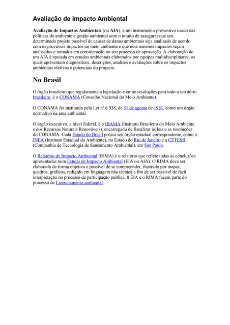 Avaliação de impacto ambiental
