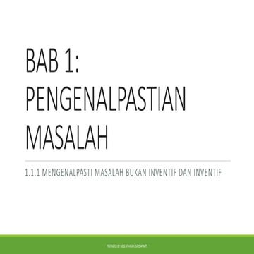 Penyelesaian Masalah secara inventif (Bab 1)