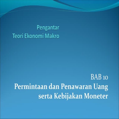 Bab 11   permintaan-penawaran uang