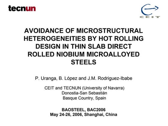 Avoidance of Microstructural Heterogeneities by Hot Rolling Design in Thin Sl...