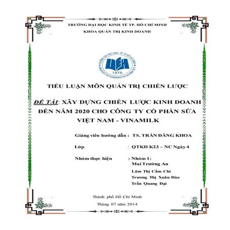 Bài mẫu TIỂU LUẬN MÔN QUẢN TRỊ CHIẾN LƯỢC hay điểm cao. Liên hệ sdt/ zalo 090...