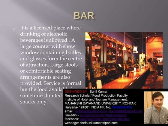 Bar operations