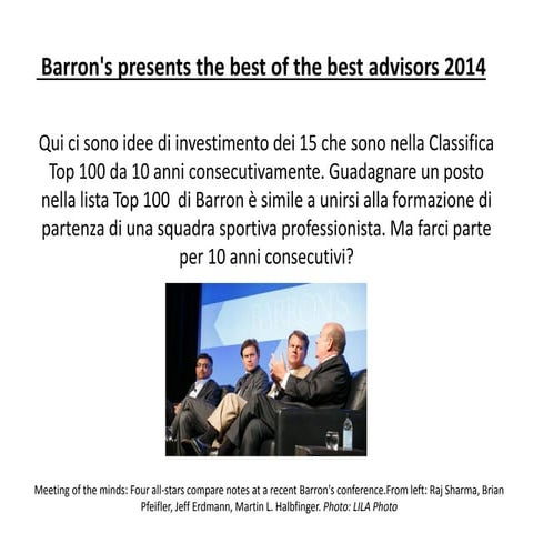 Barron's presents the best of the best advisors 2014