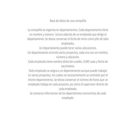 Base de datos de compañia