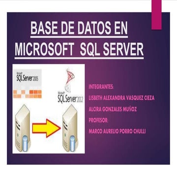 BASE DE DATOS MICROSOFT SQL SERVER