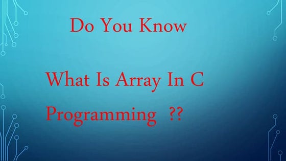 Basic array in c programming