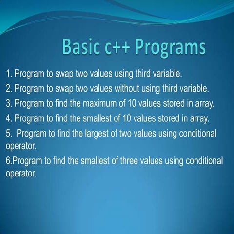 Basic c++ programs