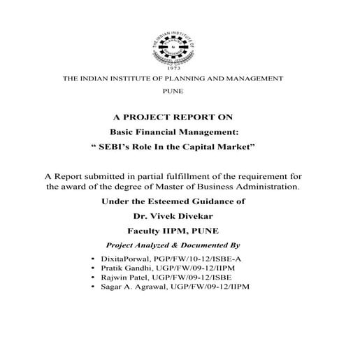 SEBI's Role In Capital Market