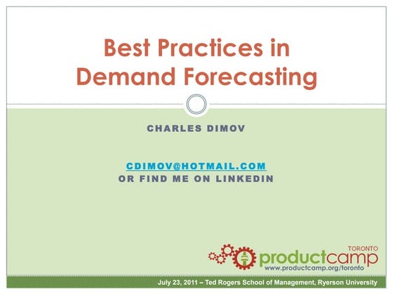 2011 - Best Practices In Forecasting