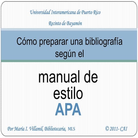 Cómo Preparar una monografía según APA