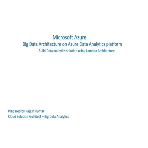 Azure data analytics platform - A reference architecture 