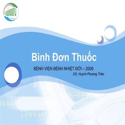 Bài giảng bình đơn thuốc bệnh viện nhiệt đới