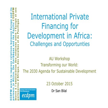 International Private Financing for Development in Africa