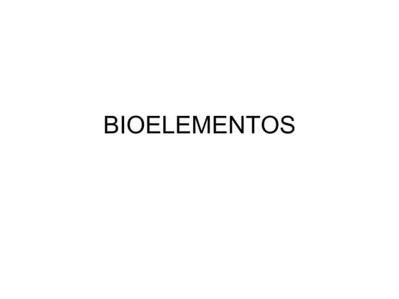 Bioelementos