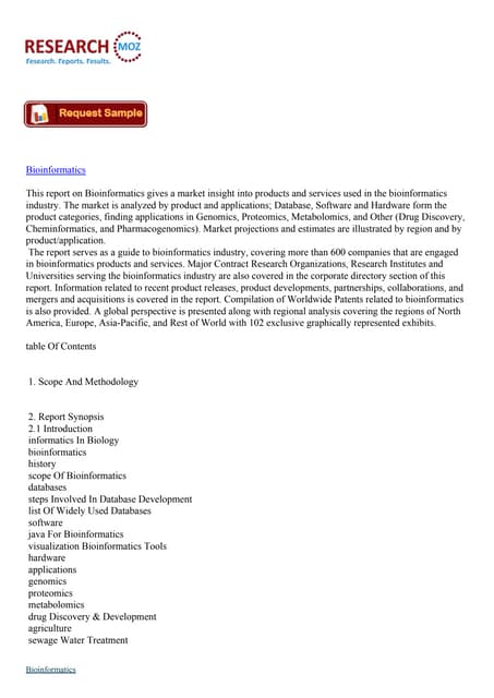 Global Bioinformatics Market