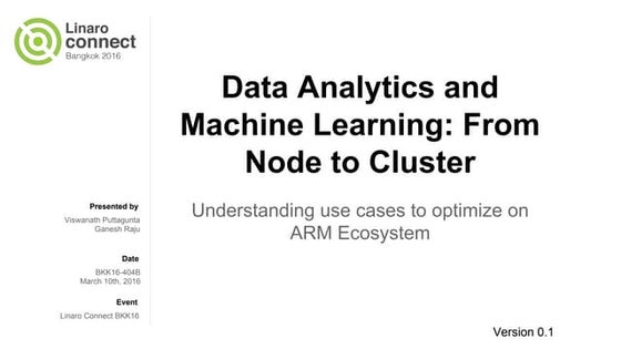 BKK16-404B Data Analytics and Machine Learning- from Node to Cluster