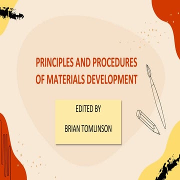 MATERIALS' DEVELOPMENT BY BRIAN TOMLINSON