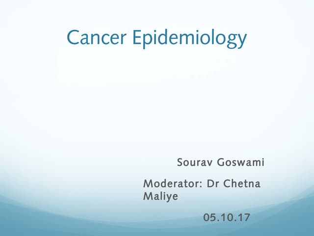 Epidemiology of Cancer