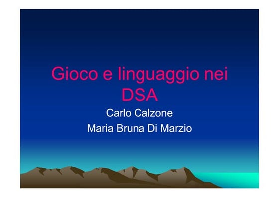 Gioco e linguaggio nei DSA 