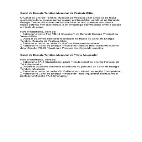 Canal de energia tendino